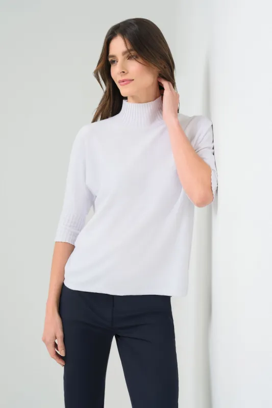 Ash Ribbed Mock Neck Sweater sold by Anatomie