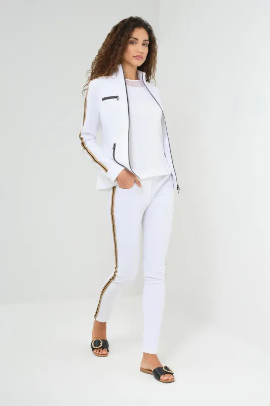 Luli Stripe Performance Cotton Skinny Pant sold by Anatomie