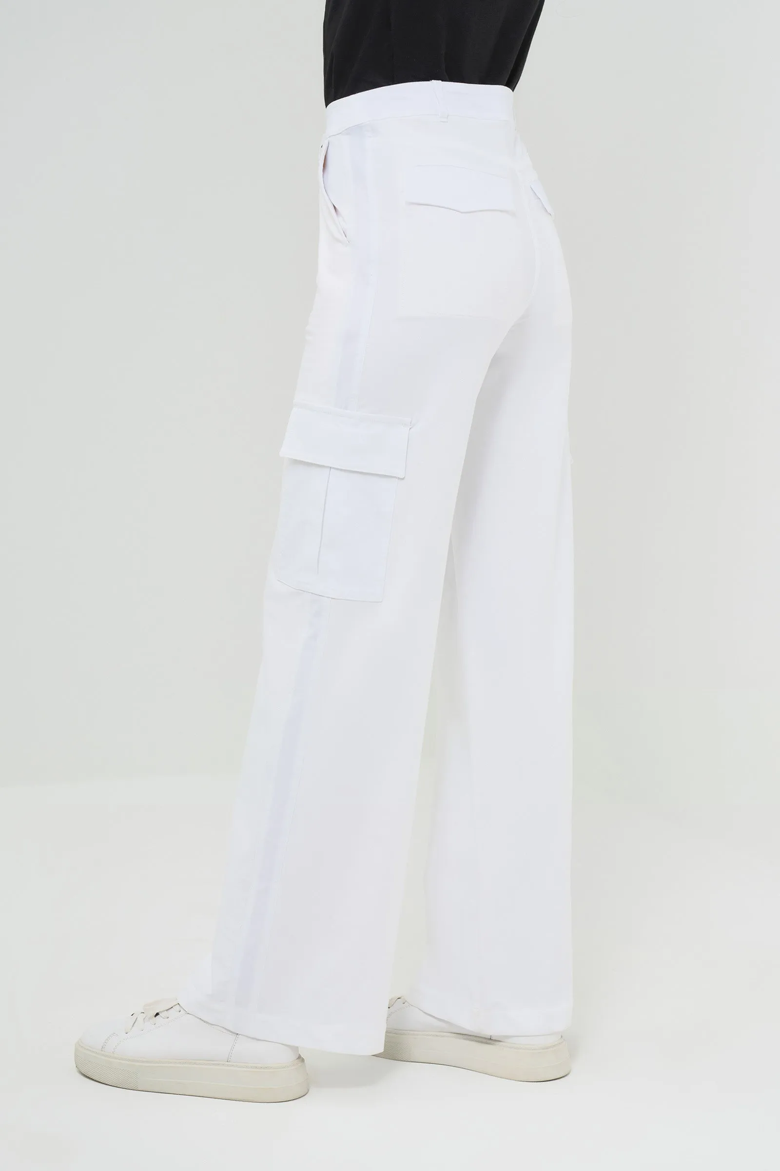 Julia Wide Leg Cargo Pant White sold by Anatomie product image thumbnail 3
