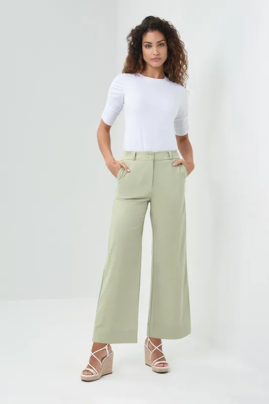Ivanna Performance Cotton Cropped Flare Pant sold by Anatomie