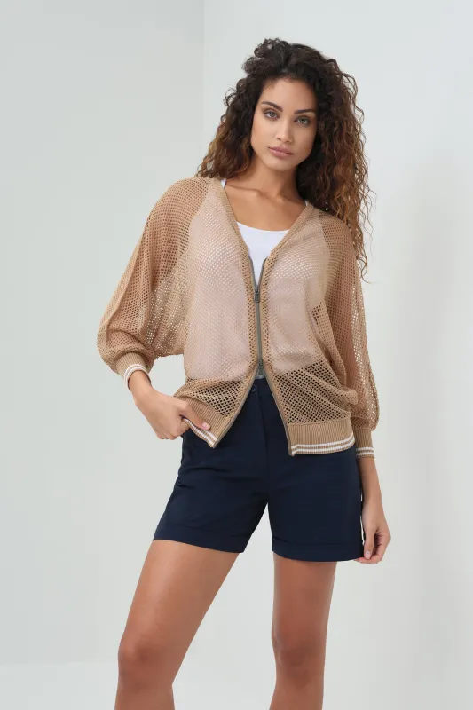 Elora Knit 3/4 Sleeve Full Zip Jacket sold by Anatomie