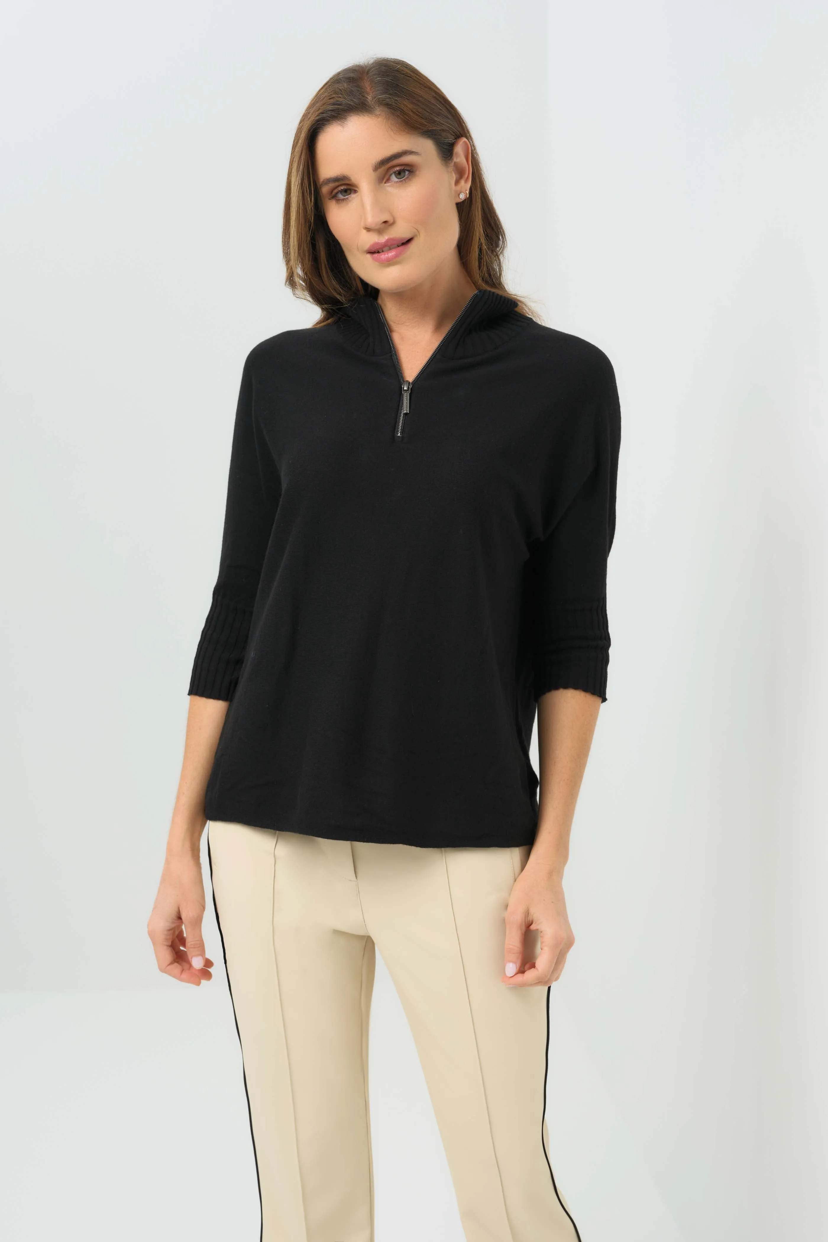 Lucely 1/4 Zip Elbowsleeve Mock Neck Sweater sold by Anatomie product image thumbnail 2