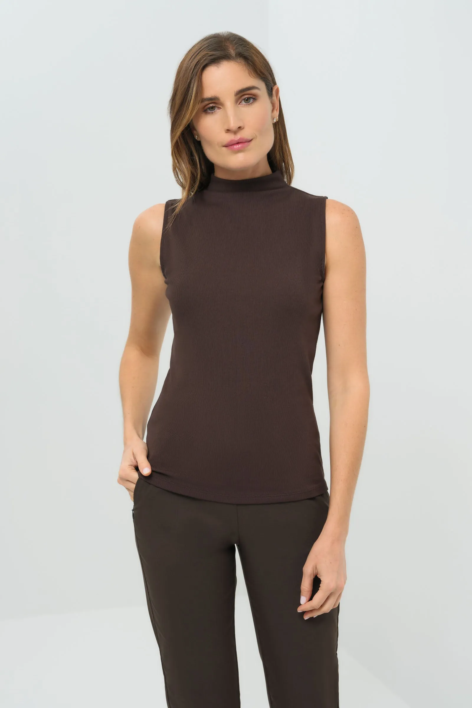 Siobhan Sleeveless High Neck Pima Rib Top sold by Anatomie product image thumbnail 4