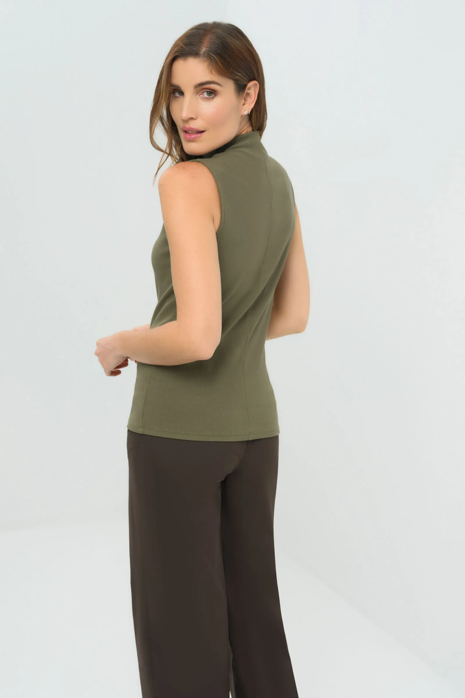 Siobhan Sleeveless High Neck Pima Rib Top sold by Anatomie product image thumbnail 2