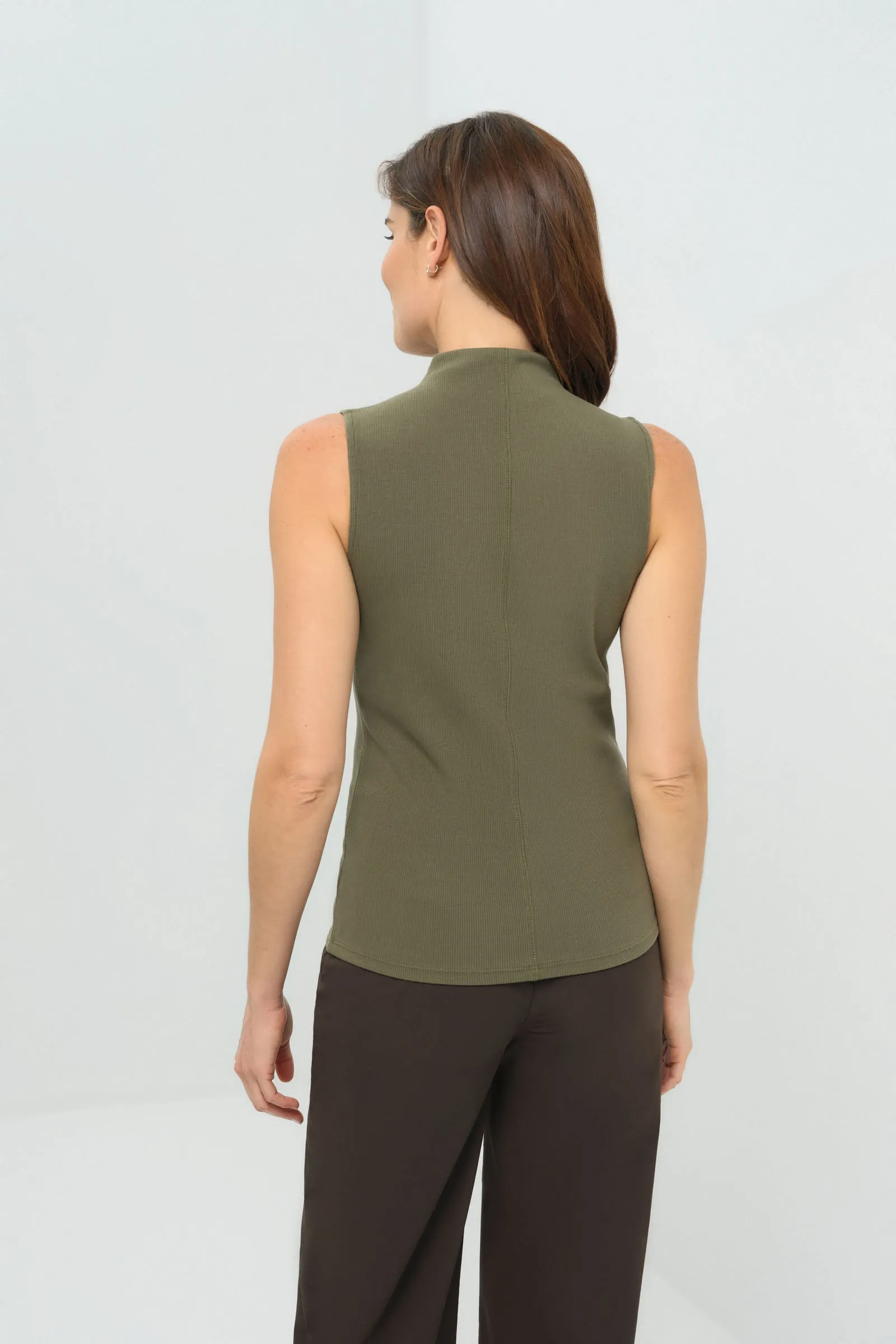 Siobhan Sleeveless High Neck Pima Rib Top sold by Anatomie product image thumbnail 3