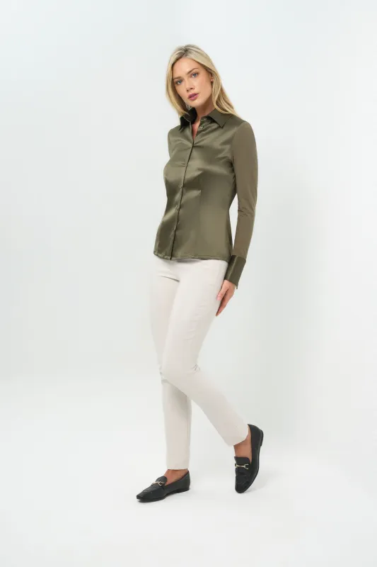 Sadie Satin and Supima Top sold by Anatomie