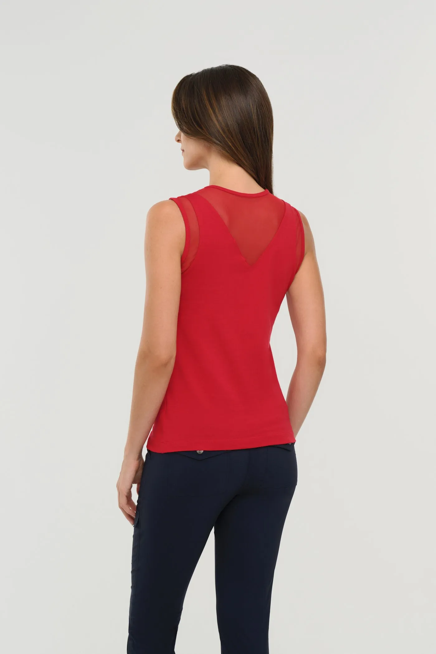 Flo Pima Cotton Tank in Atomic Red sold by Anatomie product image thumbnail 2