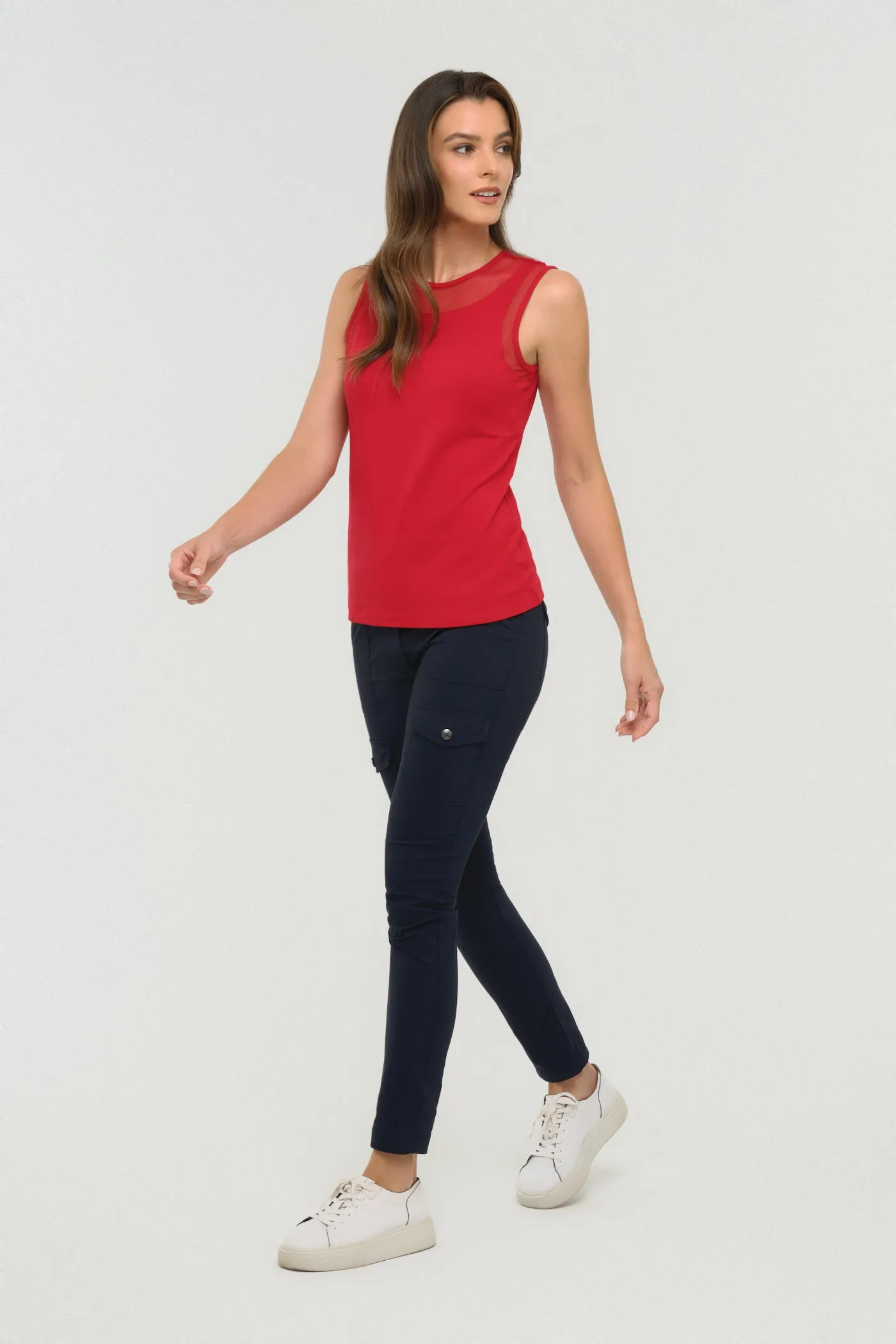 Flo Pima Cotton Tank in Atomic Red sold by Anatomie product image thumbnail 3