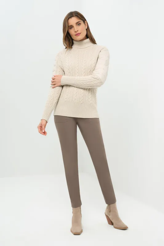 Eloisa Cableknit and Nylon Padded Sweater sold by Anatomie