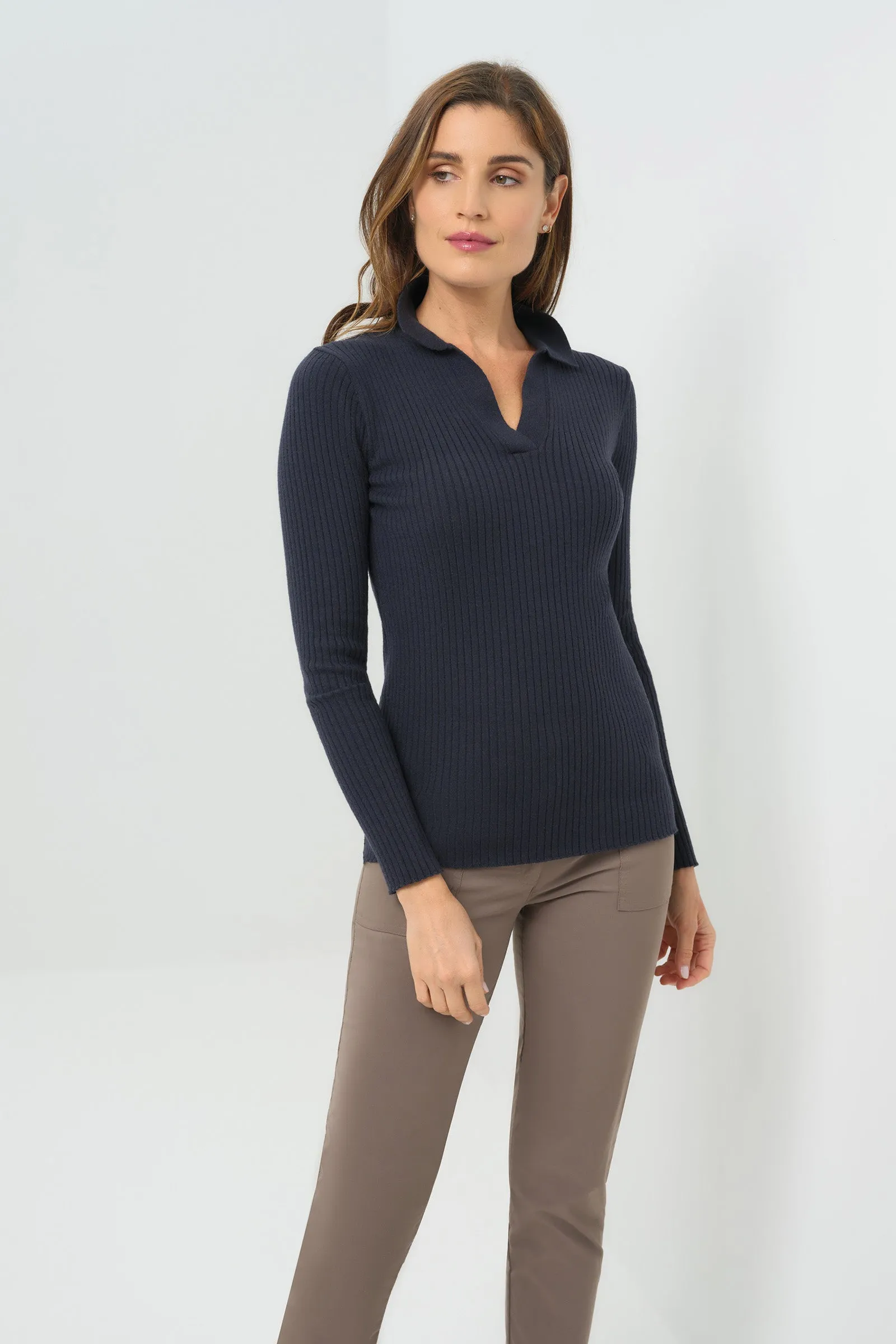 Georgie Rib Sweater Knit Collared Top sold by Anatomie product image thumbnail 5