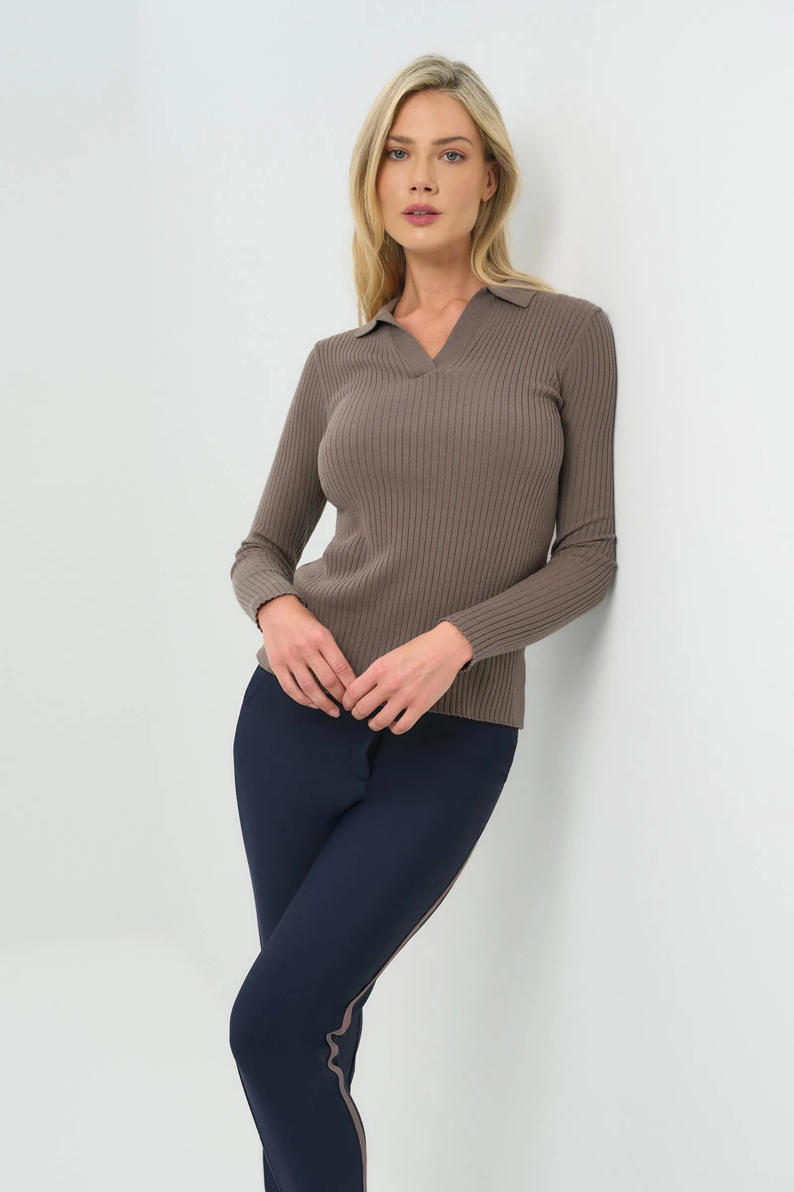 Georgie Rib Sweater Knit Collared Top sold by Anatomie product image thumbnail 2