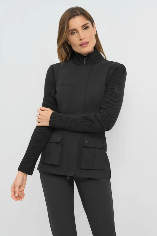 Sweater Kenya Knit Safari Jacket in Black sold by Anatomie