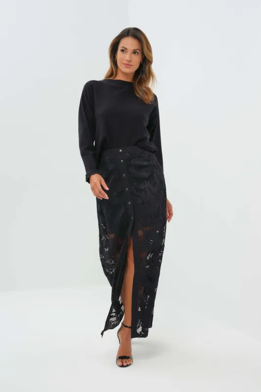 Passion Sweater Knit & Lace Crewneck with Back sold by Anatomie