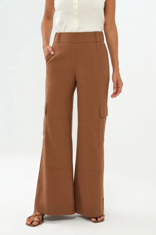 Herron Woven Cargo Wide Leg Pull-On Pant made by Anatomie