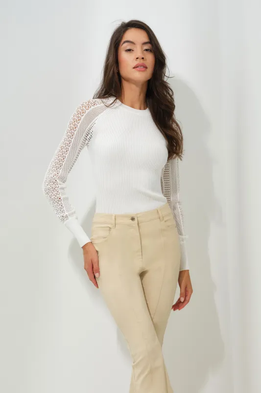Bari Decorative Knit Long Sleeve Top made by Anatomie