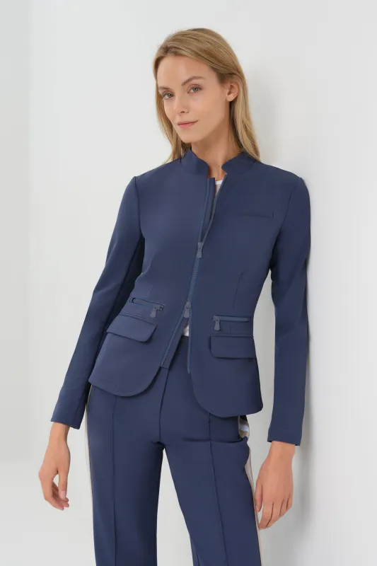 Gisela Aeroflow Zip Front Twill Blazer made by Anatomie