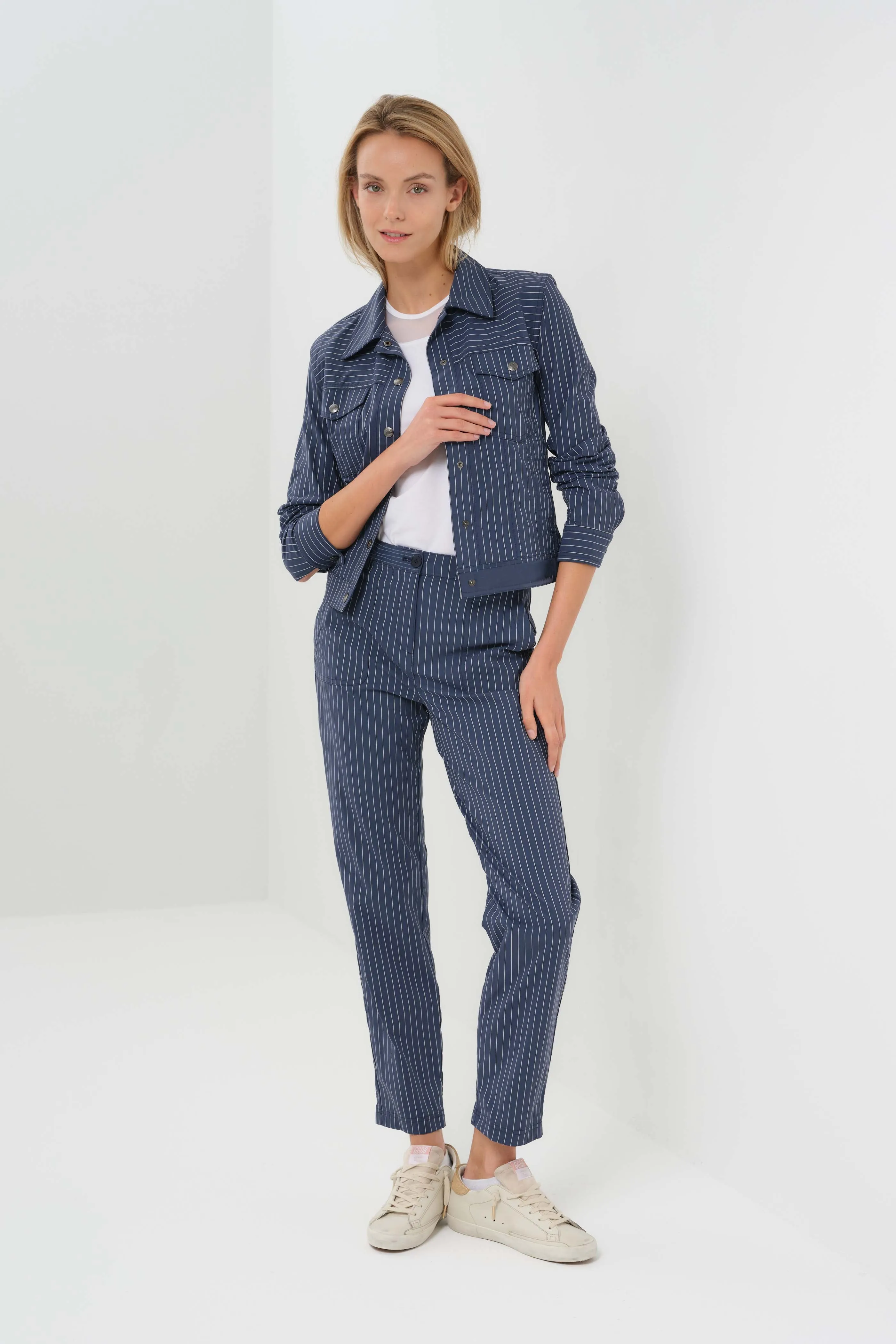 Dynamic Dina Striped Ultralight Tapered Ankle Pant sold by Anatomie product image thumbnail 4