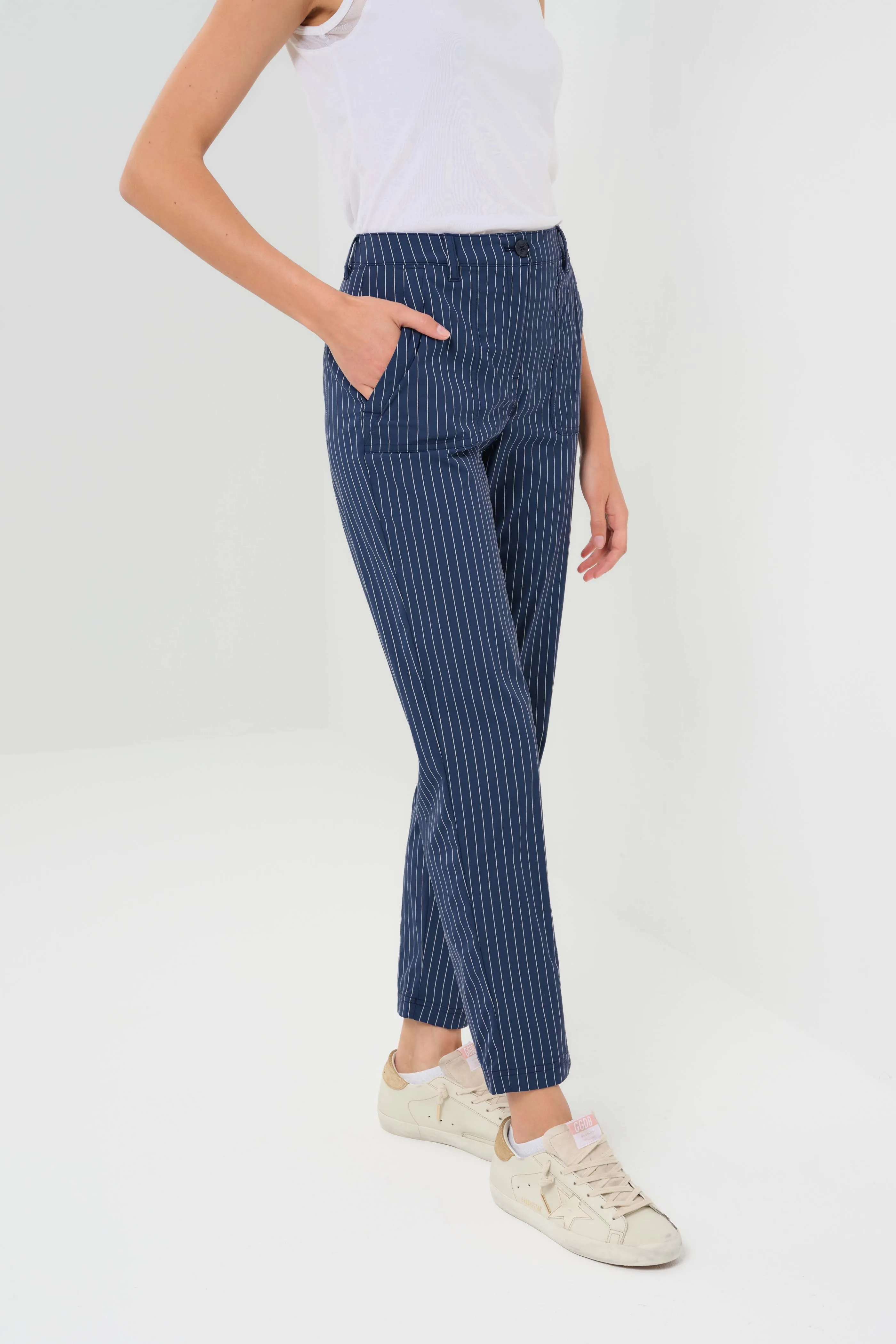 Dynamic Dina Striped Ultralight Tapered Ankle Pant sold by Anatomie product image thumbnail 2