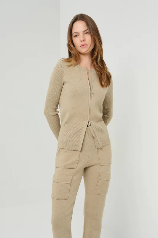 Sky Zip-front Sweater Jacket made by Anatomie