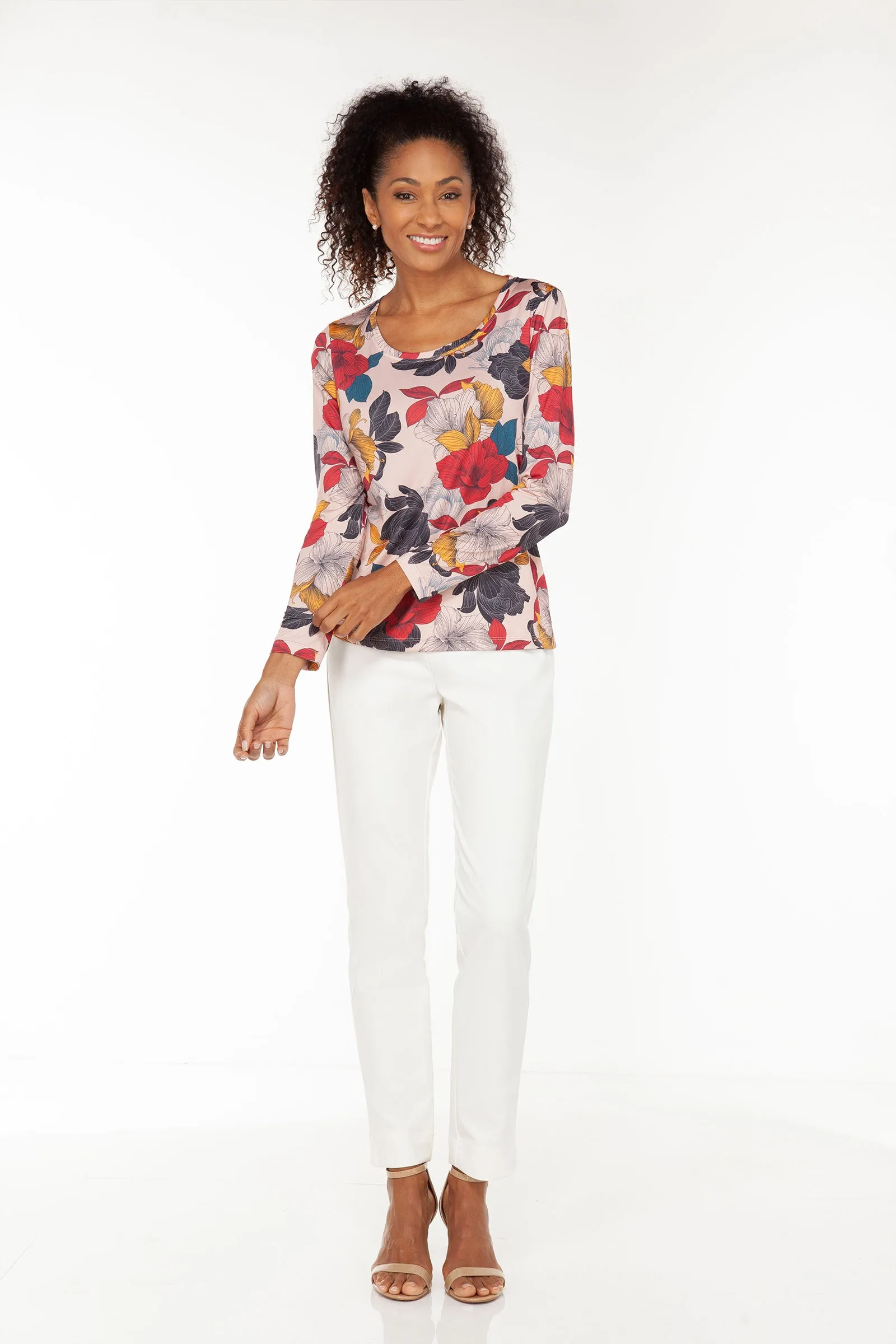 Printed Juliana Long Sleeve Top sold by Anatomie