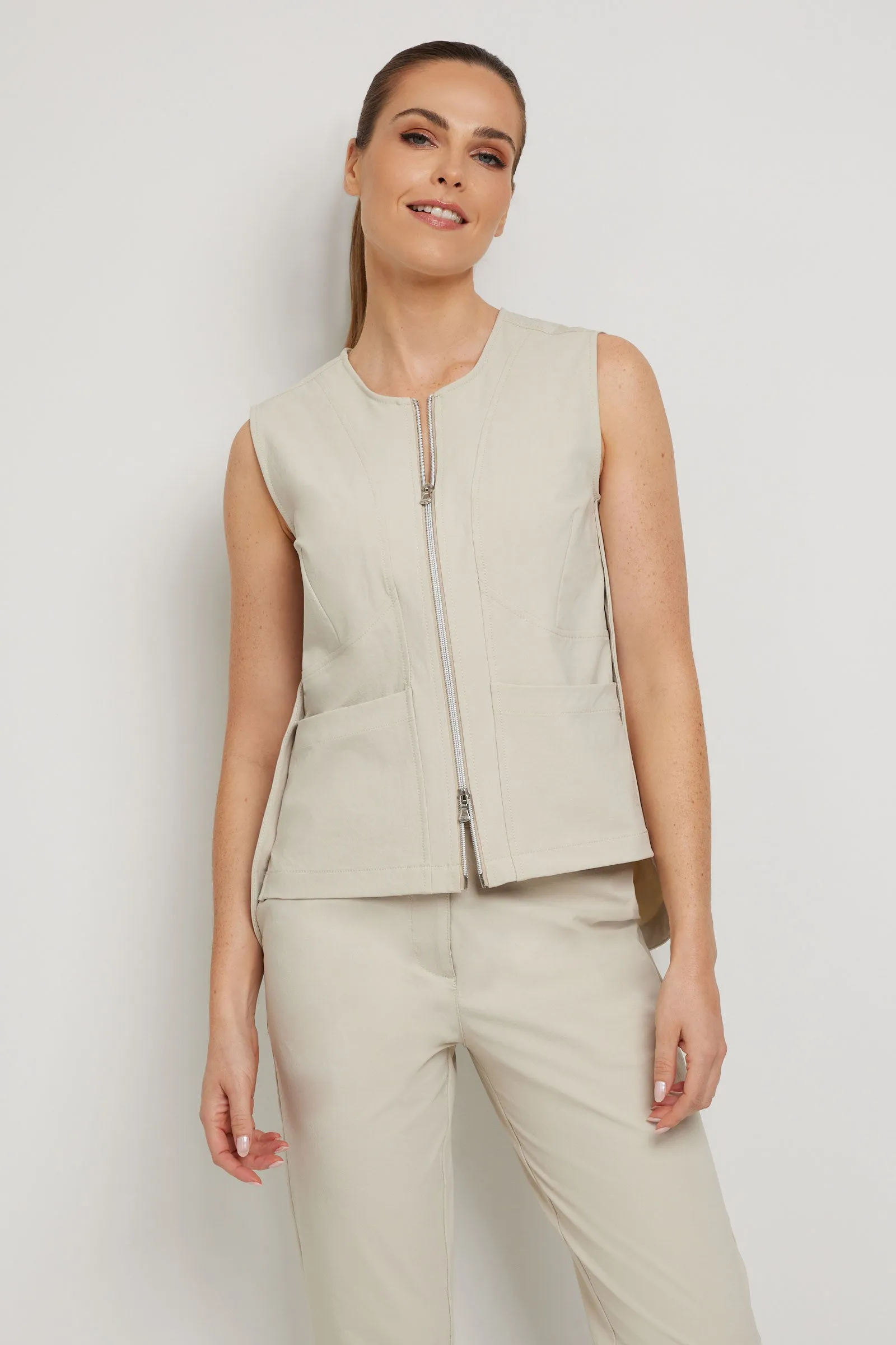Adley Techno Linen Vest Top sold by Anatomie