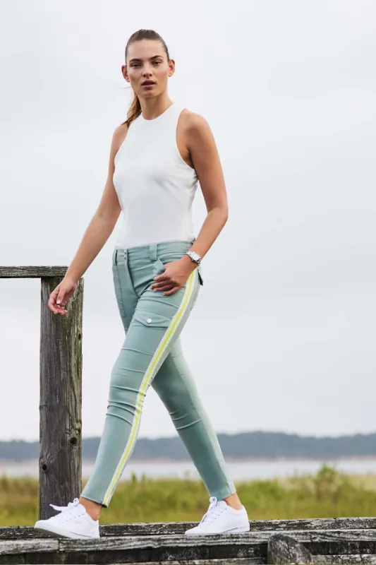 Cami Tank Top & Kate Skinny Cargo Pant with Stripe sold by Anatomie