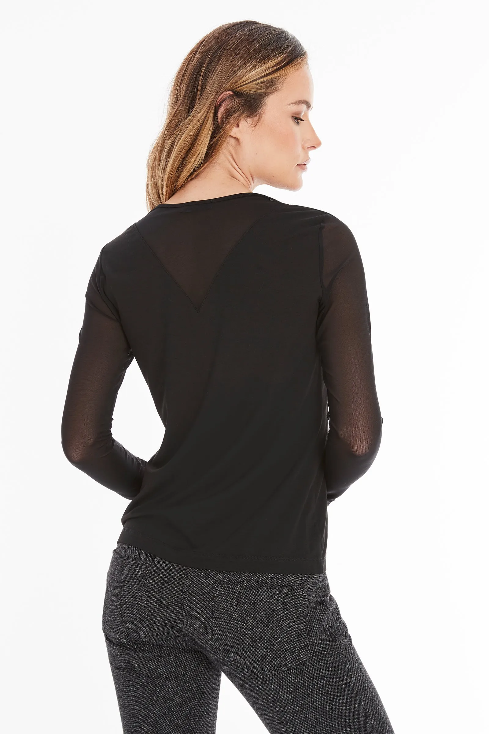 Kim Mesh-Sleeve Top in Pima Modal sold by Anatomie product image thumbnail 5