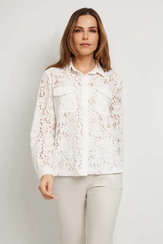 Estella Lace Button Up Top sold by Anatomie
