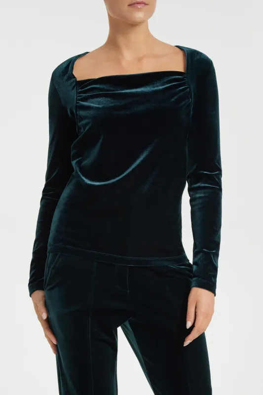 Calliope Stretch Velvet Top sold by Anatomie