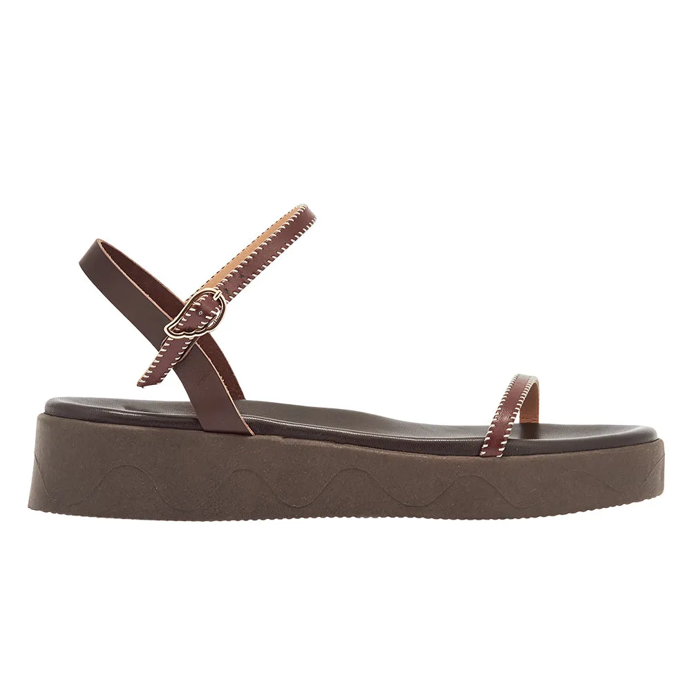 Irida Stitch Brown/Off White sold by Ancient Greek Sandals