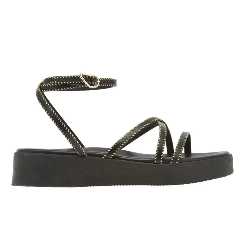 Astriti Stitch Black/Platinum sold by Ancient Greek Sandals