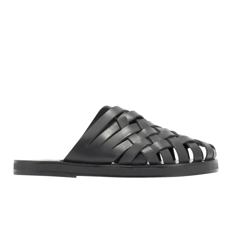 Naxos Slide Black sold by Ancient Greek Sandals