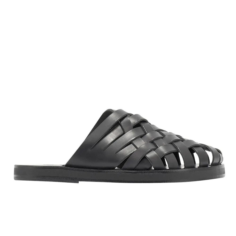 Naxos Slide Black sold by Ancient Greek Sandals