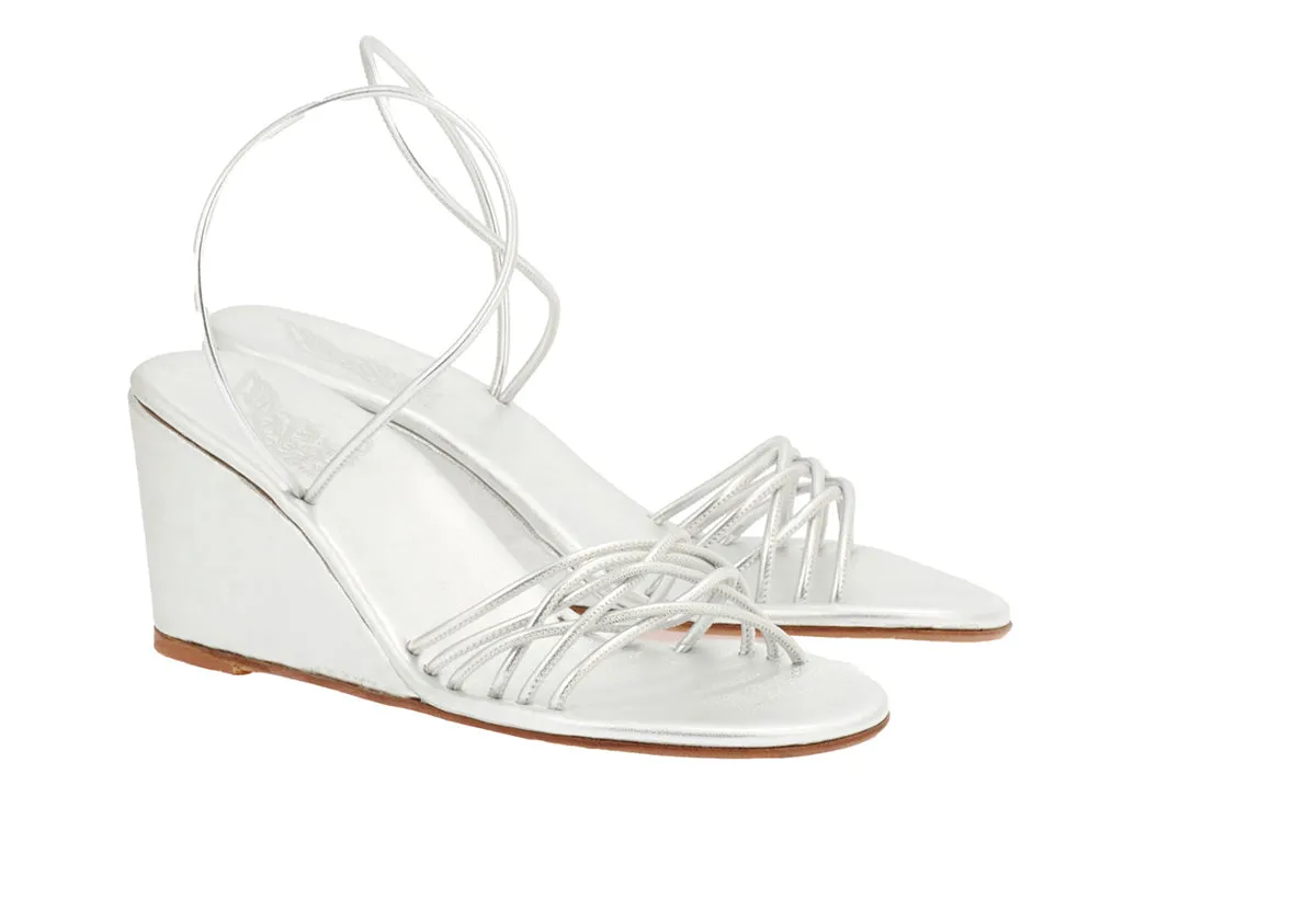 Vasilisa Mid Wedge Silver sold by Ancient Greek Sandals product image thumbnail 4