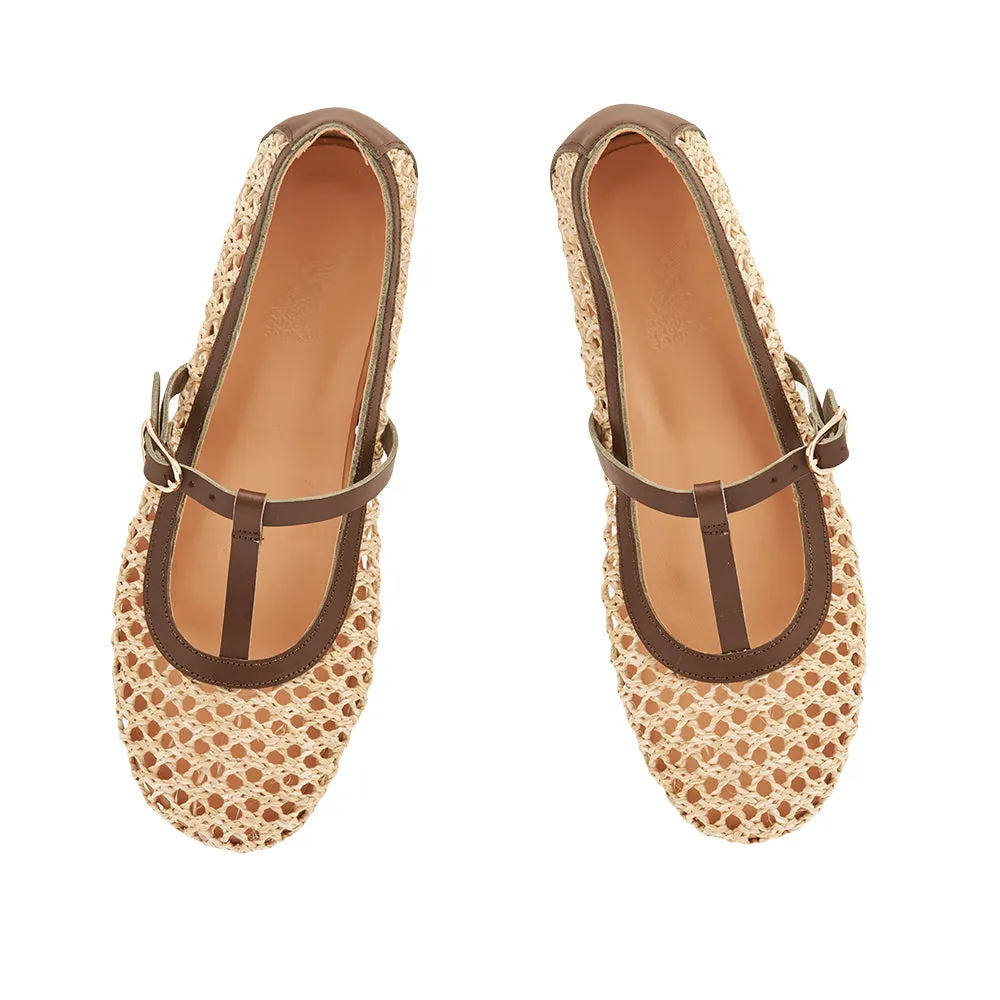 Aerati Ballet Flat Khaki/Natural sold by Ancient Greek Sandals product image thumbnail 2