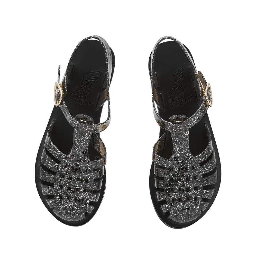 Homeria Jelly Black/ Silver Glitter sold by Ancient Greek Sandals product image thumbnail 2