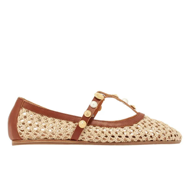 Aerati Ballet Flat Natural sold by Ancient Greek Sandals
