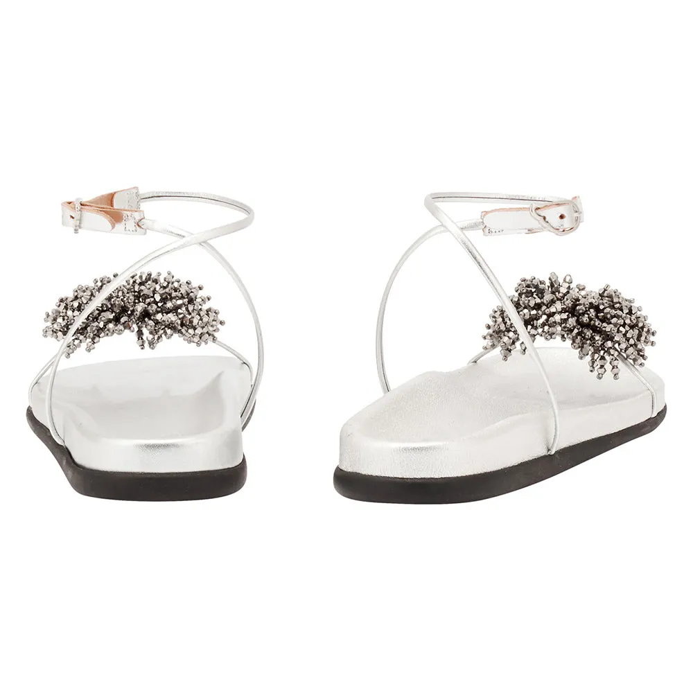 Emma Footbed All Silver sold by Ancient Greek Sandals product image thumbnail 4