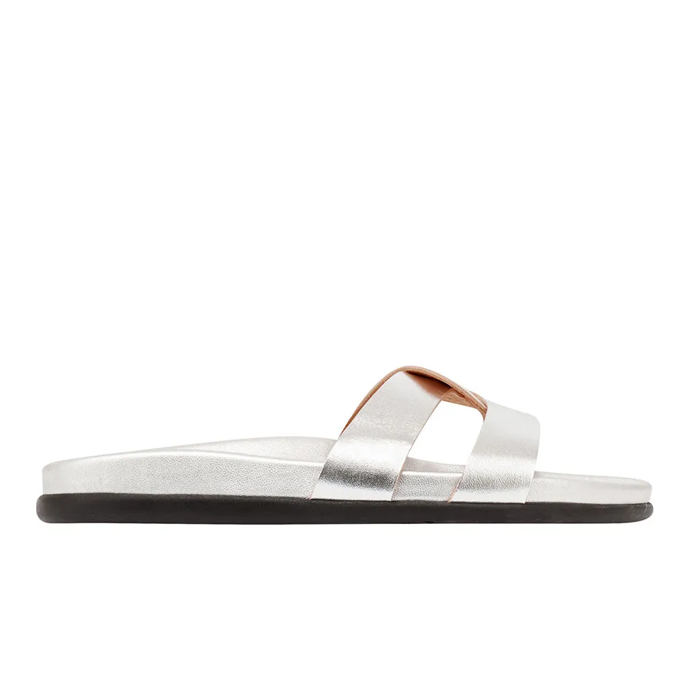 Desmos Footbed Silver sold by Ancient Greek Sandals