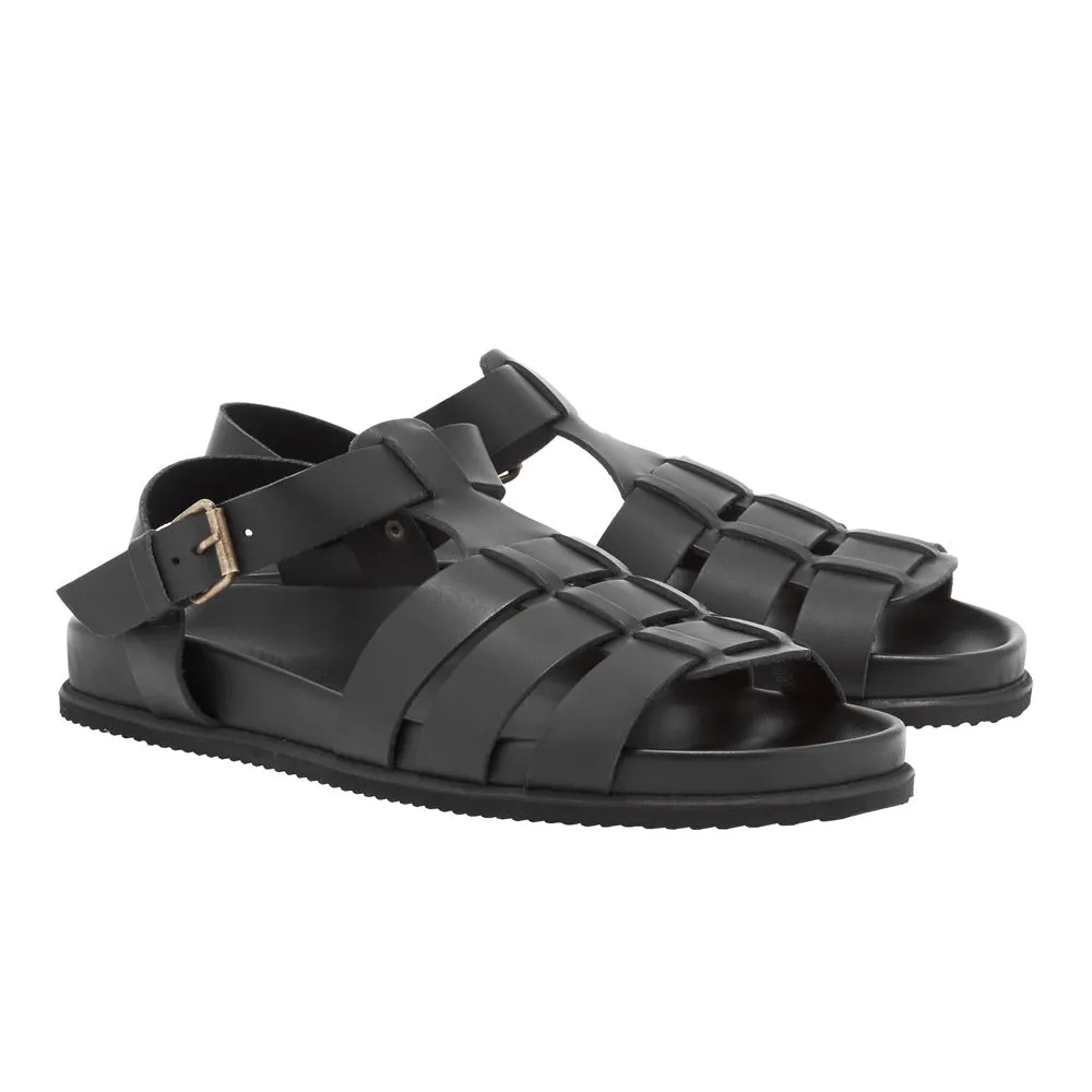 Ektoras Footbed Black sold by Ancient Greek Sandals product image thumbnail 4
