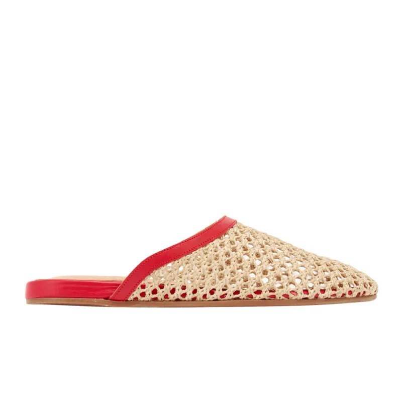 The Slipper Red/Natural sold by Ancient Greek Sandals