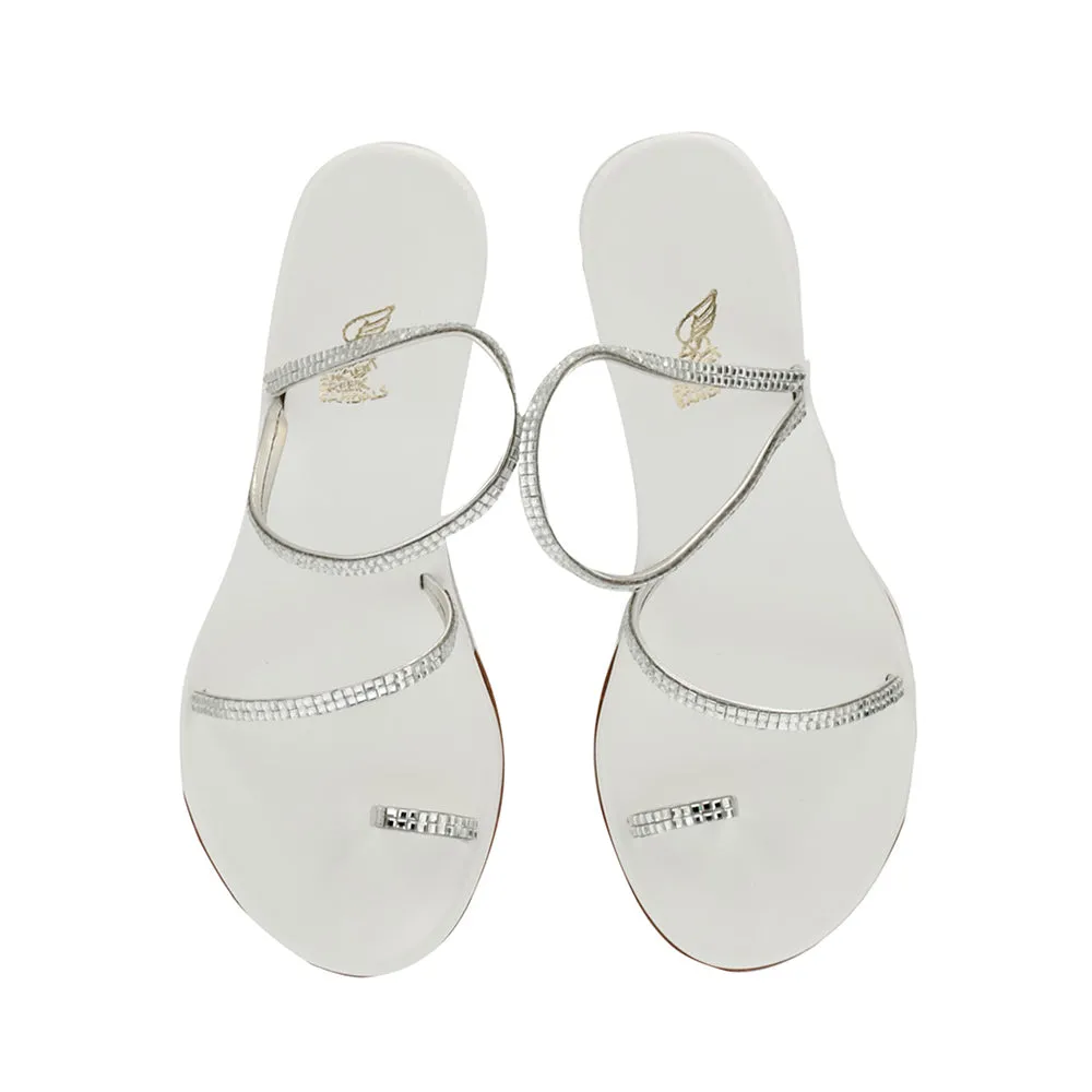 Eleftheria Bridal Mid Wedge Square Silver sold by Ancient Greek Sandals product image thumbnail 3