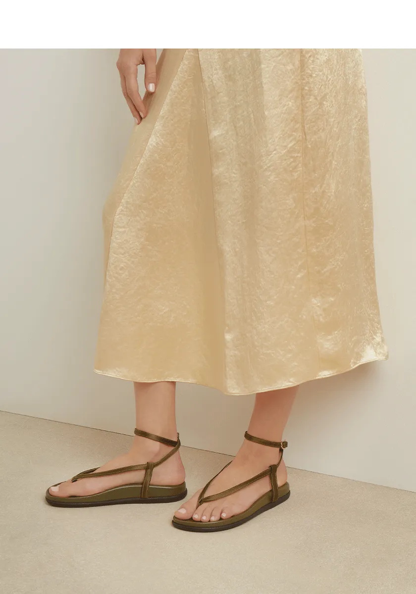 Saloni Footbed Khaki sold by Ancient Greek Sandals product image thumbnail 2