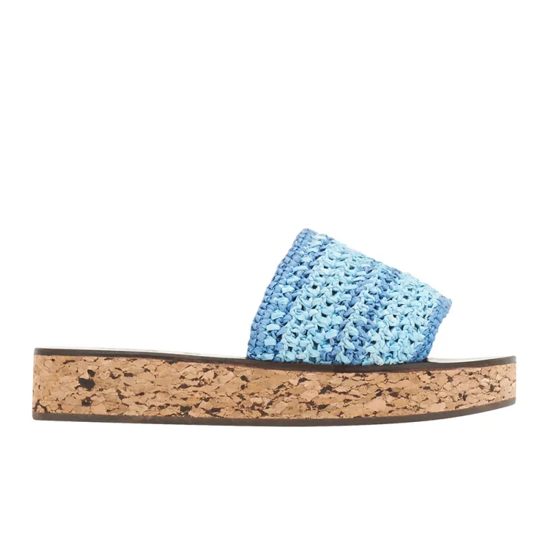 Milos Slide Mixed Blue made by Ancient Greek Sandals