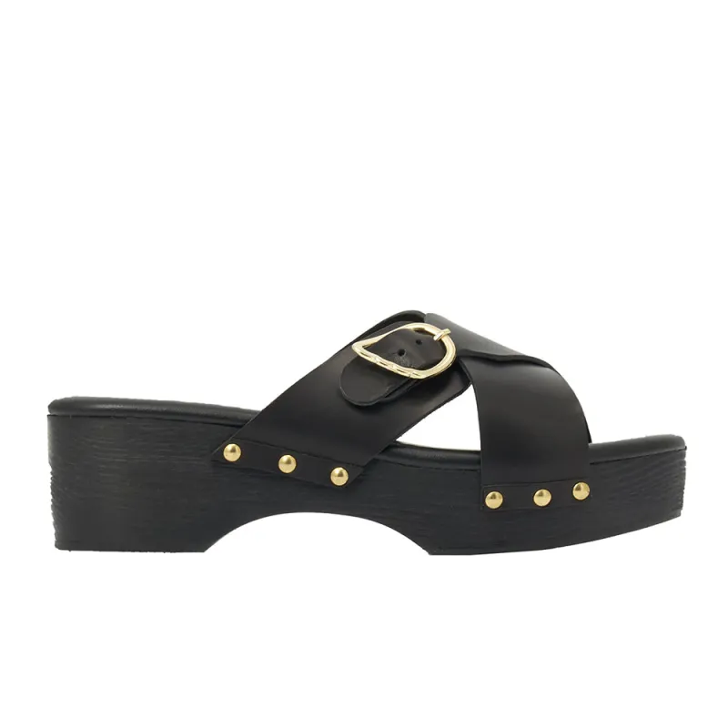 Marilisa Clog Black sold by Ancient Greek Sandals