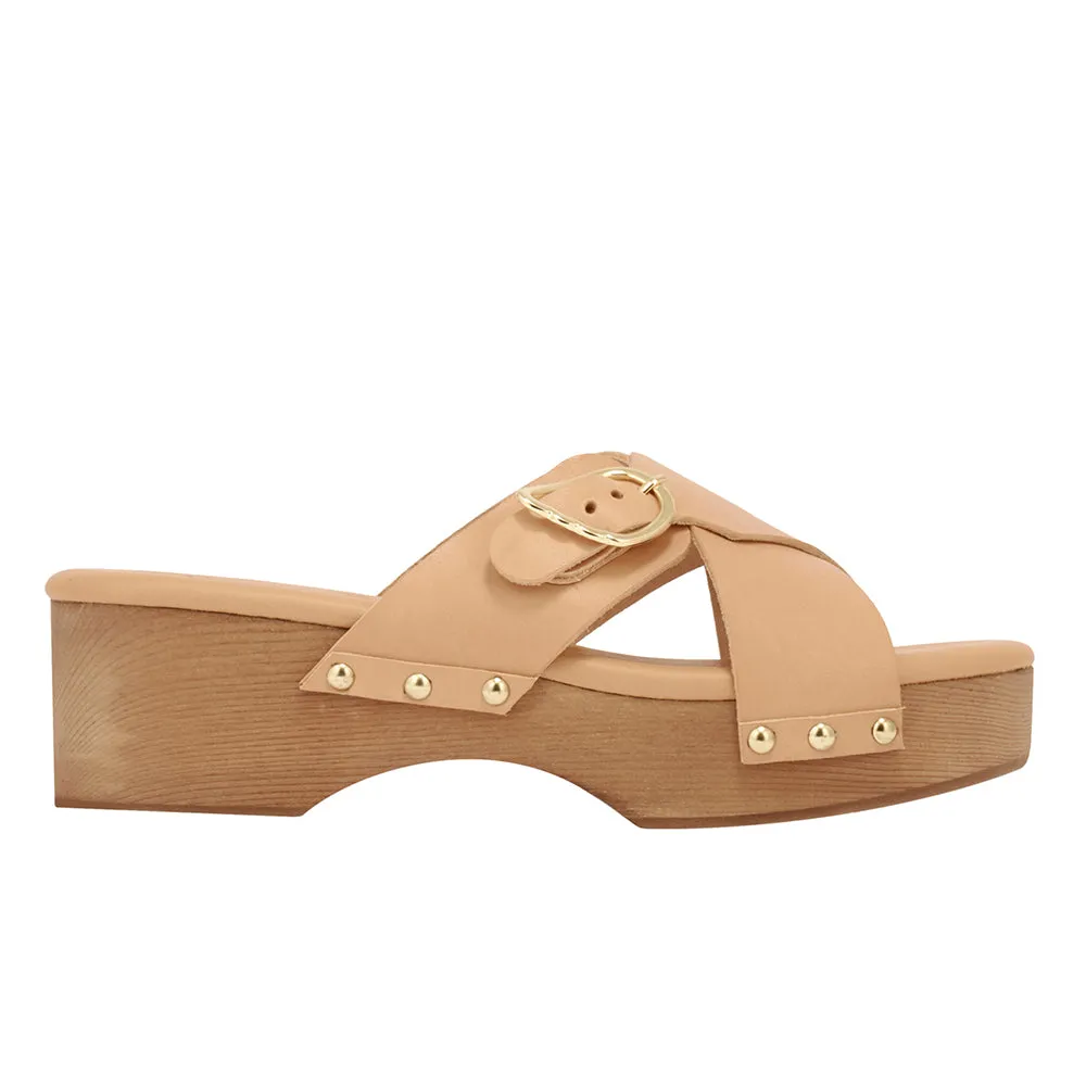 Marilisa Clog Natural sold by Ancient Greek Sandals