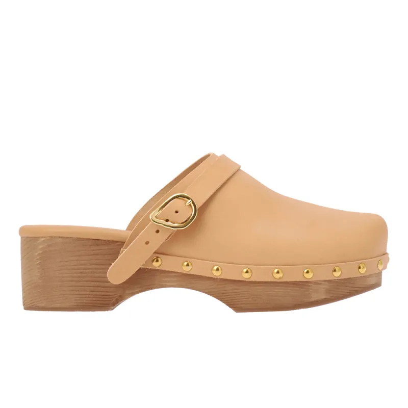 Classic Closed Clog Natural sold by Ancient Greek Sandals