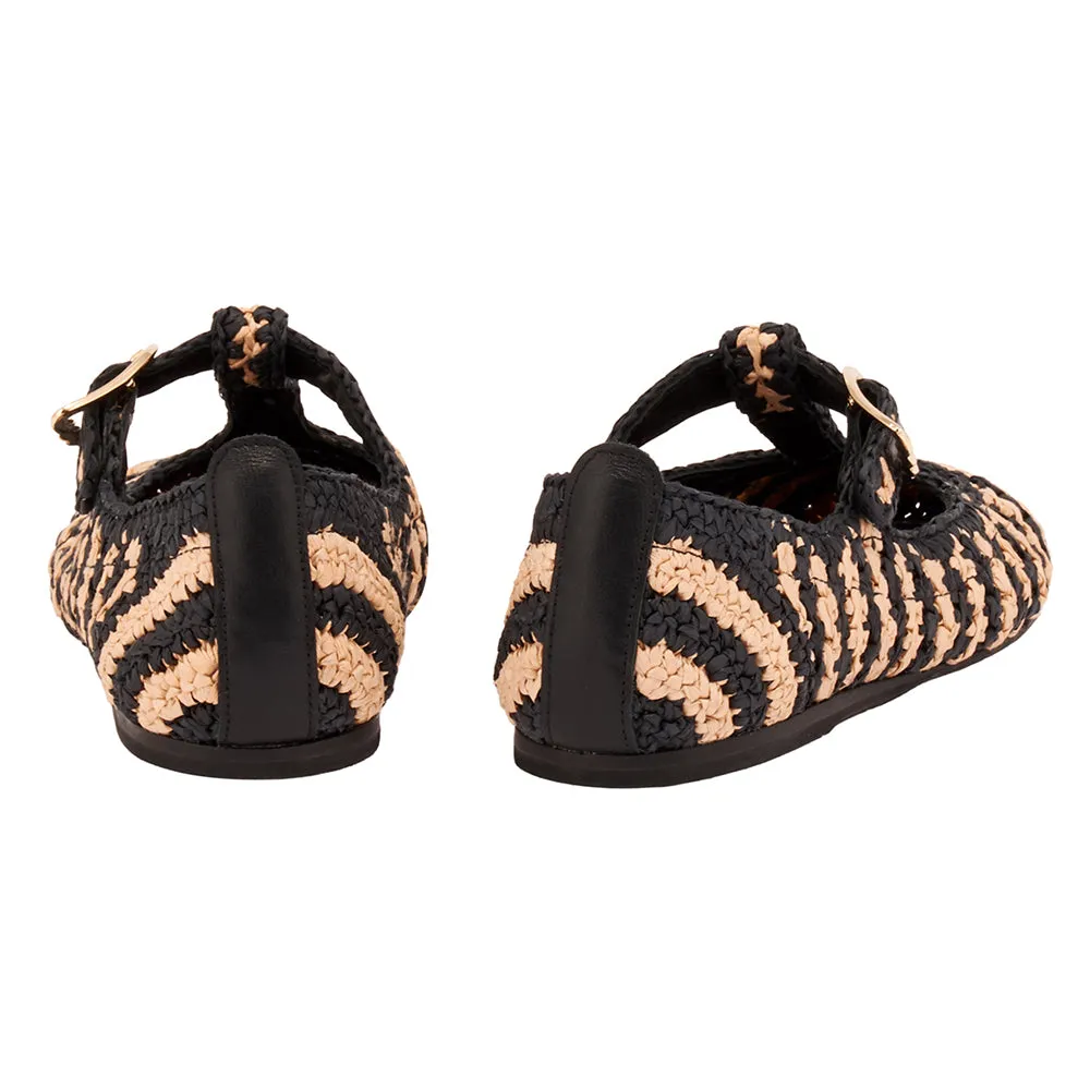 Women Shoe Raffia Black/Natural sold by Ancient Greek Sandals product image thumbnail 4