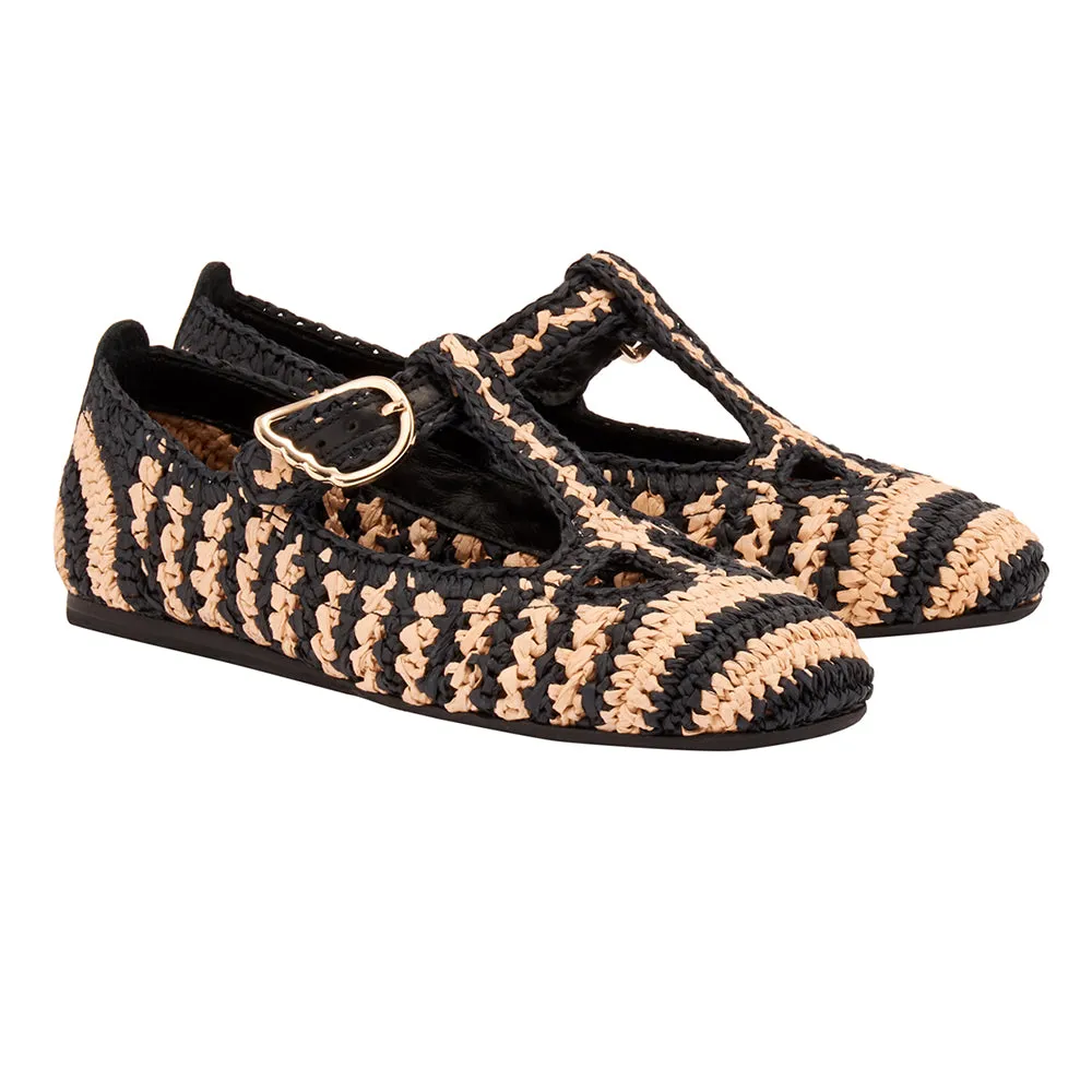 Women Shoe Raffia Black/Natural sold by Ancient Greek Sandals product image thumbnail 3