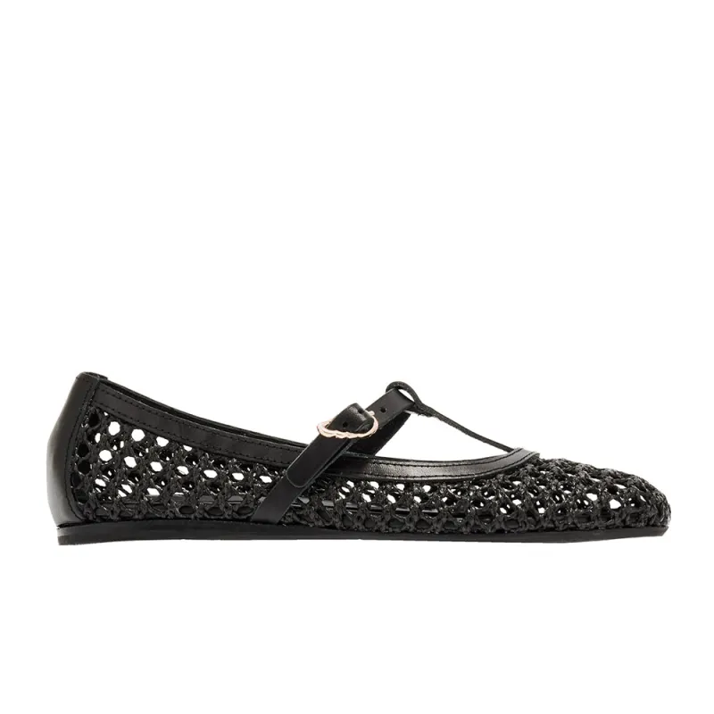 Aerati Ballet Flat Black sold by Ancient Greek Sandals